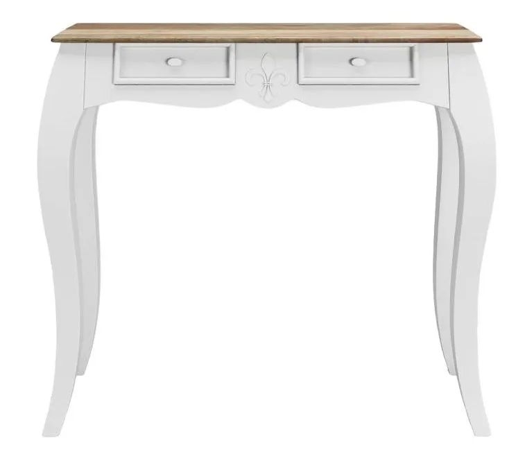 Product photograph of Fleur French Style White Shabby Chic Console Table - Made In Solid Mango Wood from Choice Furniture Superstore.