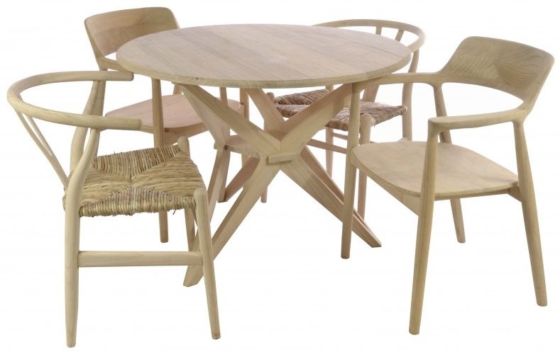 Shoreditch Wooden Large Round Dining Table - 4 Seater
