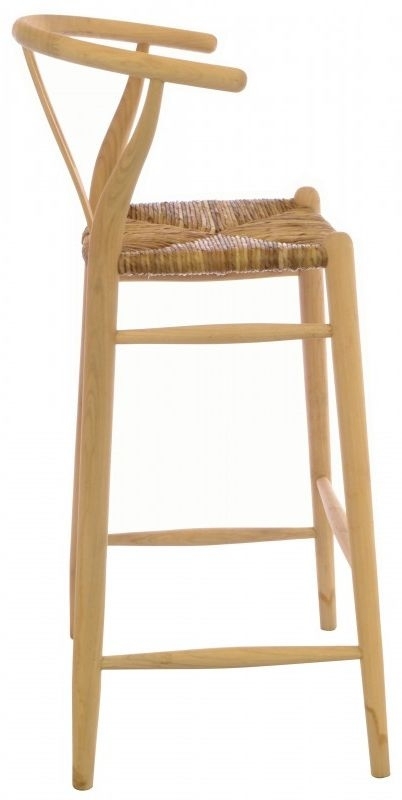 Shoreditch Wooden Barstool with Rush Seat (Sold in Pairs)