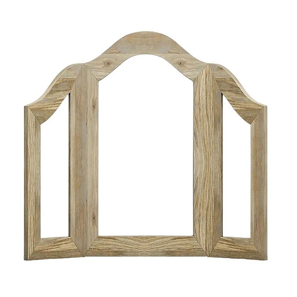 Fleur French Style Washed Grey Triple Mirror - Made in Solid Rustic Mango Wood