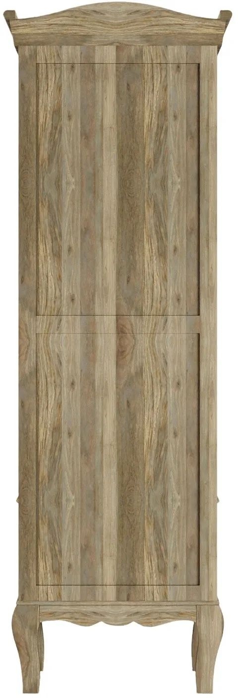 Product photograph of Fleur French Style Washed Grey 1 Door Wardrobe - Made In Solid Rustic Mango Wood from Choice Furniture Superstore.
