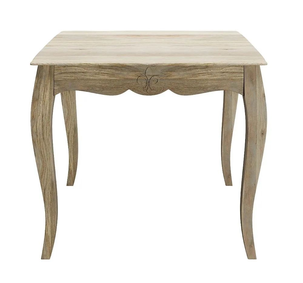 Product photograph of Fleur 90cm French Style Washed Grey Square Dining Table - Made In Solid Rustic Mango Wood from Choice Furniture Superstore.