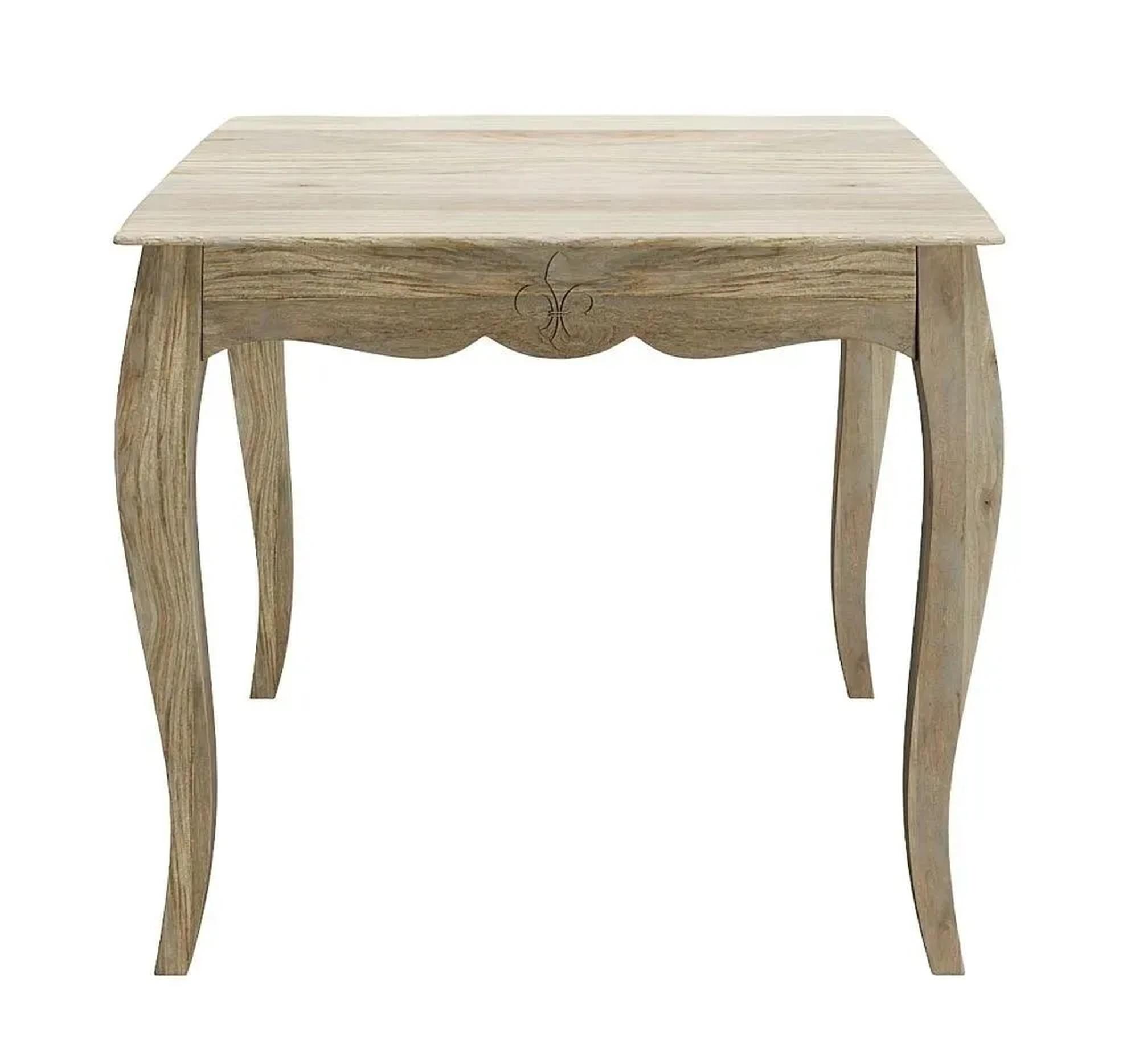 Product photograph of Fleur 2 Seater French Style Washed Grey Square Dining Table - Made In Solid Rustic Mango Wood from Choice Furniture Superstore.