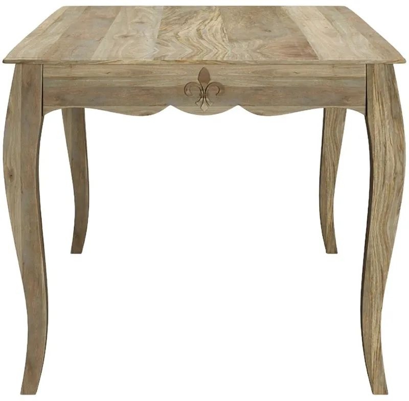 Product photograph of Fleur 4 Seater French Style Washed Grey Dining Table - Made In Solid Rustic Mango Wood from Choice Furniture Superstore.