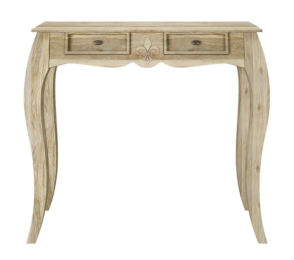 Product photograph of Fleur French Style Washed Grey Console Table - Made In Solid Rustic Mango Wood from Choice Furniture Superstore.
