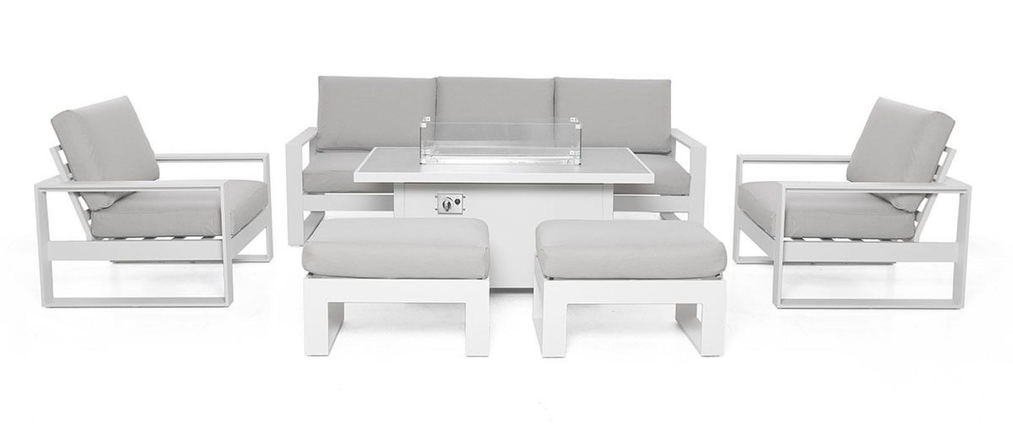 Product photograph of Maze Amalfi White 3 Seat Sofa Set With Rising Table from Choice Furniture Superstore.