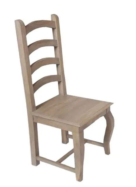 Product photograph of Fleur French Style Washed Grey Ladder Back Dining Chair - Made In Solid Rustic Mango Wood from Choice Furniture Superstore.