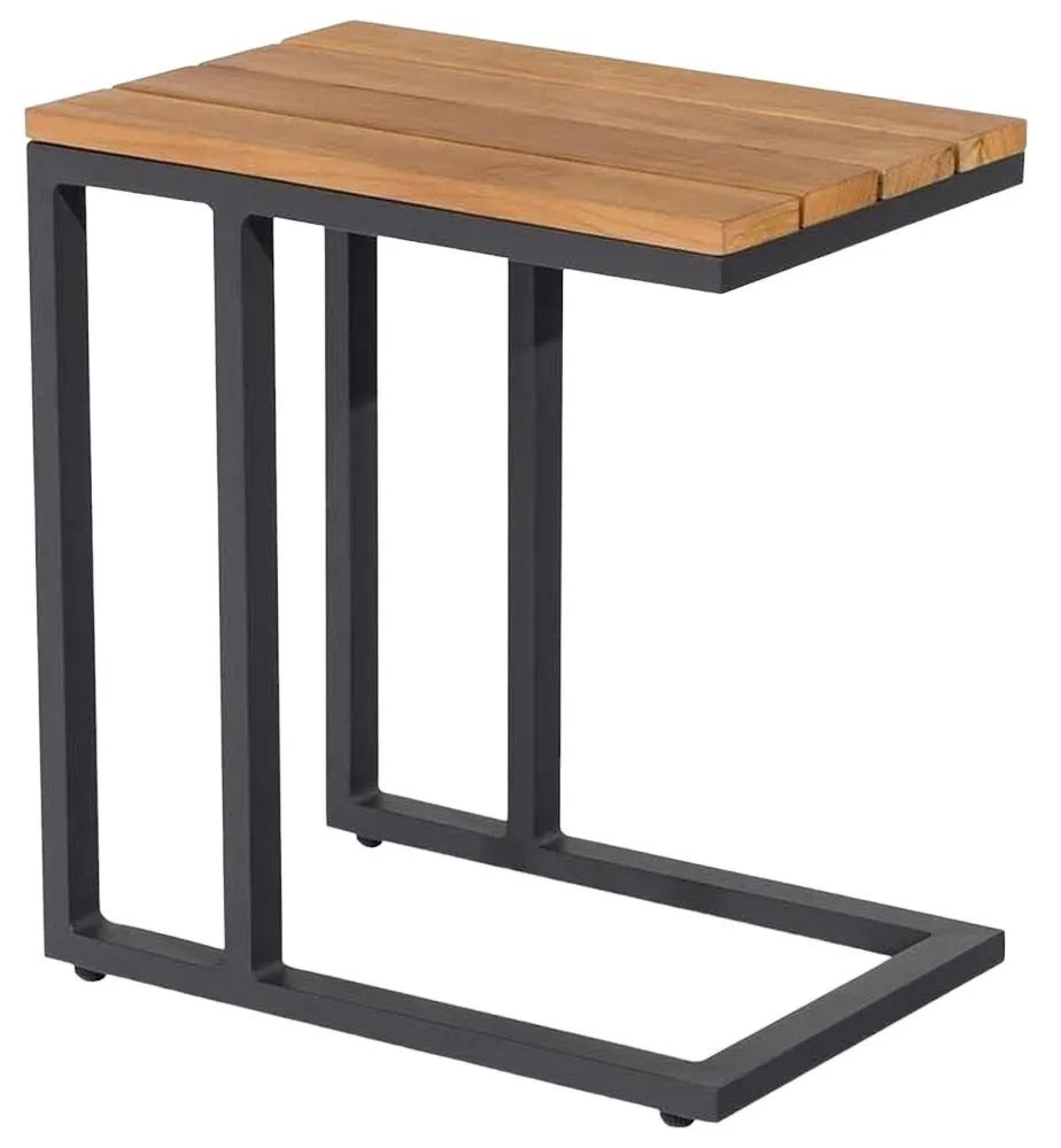 Product photograph of Maze Oslo Charcoal Teak U Shaped Side Table from Choice Furniture Superstore.