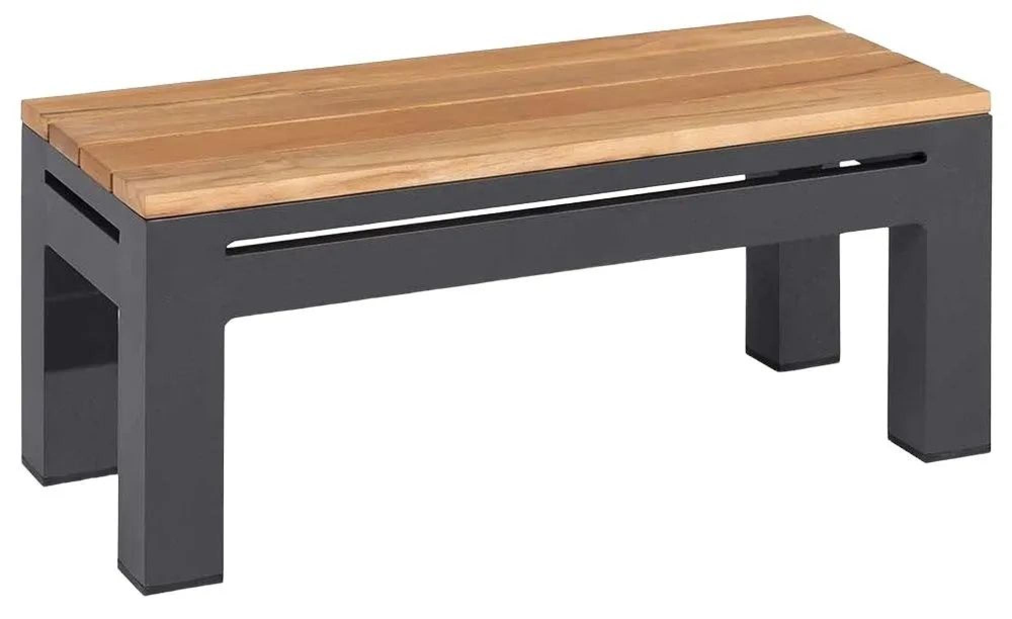 Product photograph of Maze Oslo Charcoal Teak Rectangular Side Table from Choice Furniture Superstore.