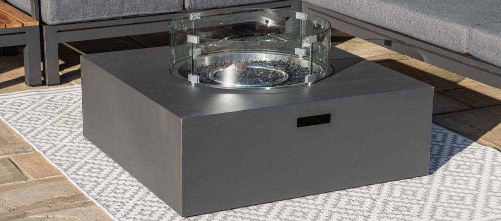 Product photograph of Maze Oslo Large Corner Group With Square Gas Firepit Table from Choice Furniture Superstore.