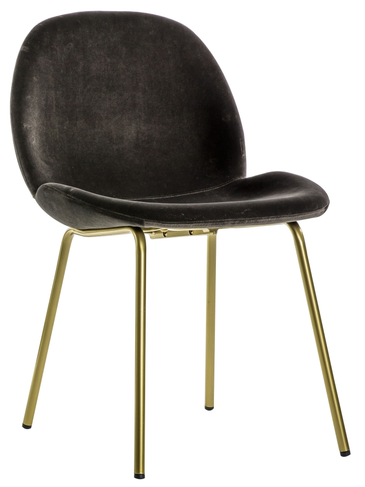 Product photograph of Flanagan Velvet Fabric Dining Chair Sold In Pairs - Comes In Charcoal Brown Grey And Oatmeal Options from Choice Furniture Superstore.