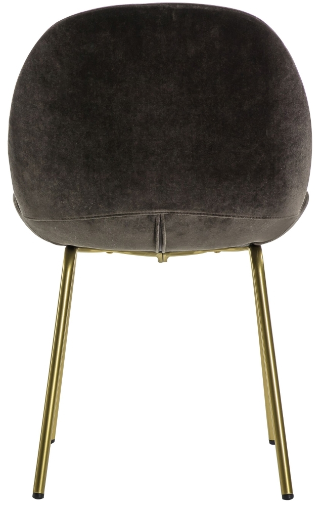 Product photograph of Flanagan Velvet Fabric Dining Chair Sold In Pairs - Comes In Charcoal Brown Grey And Oatmeal Options from Choice Furniture Superstore.