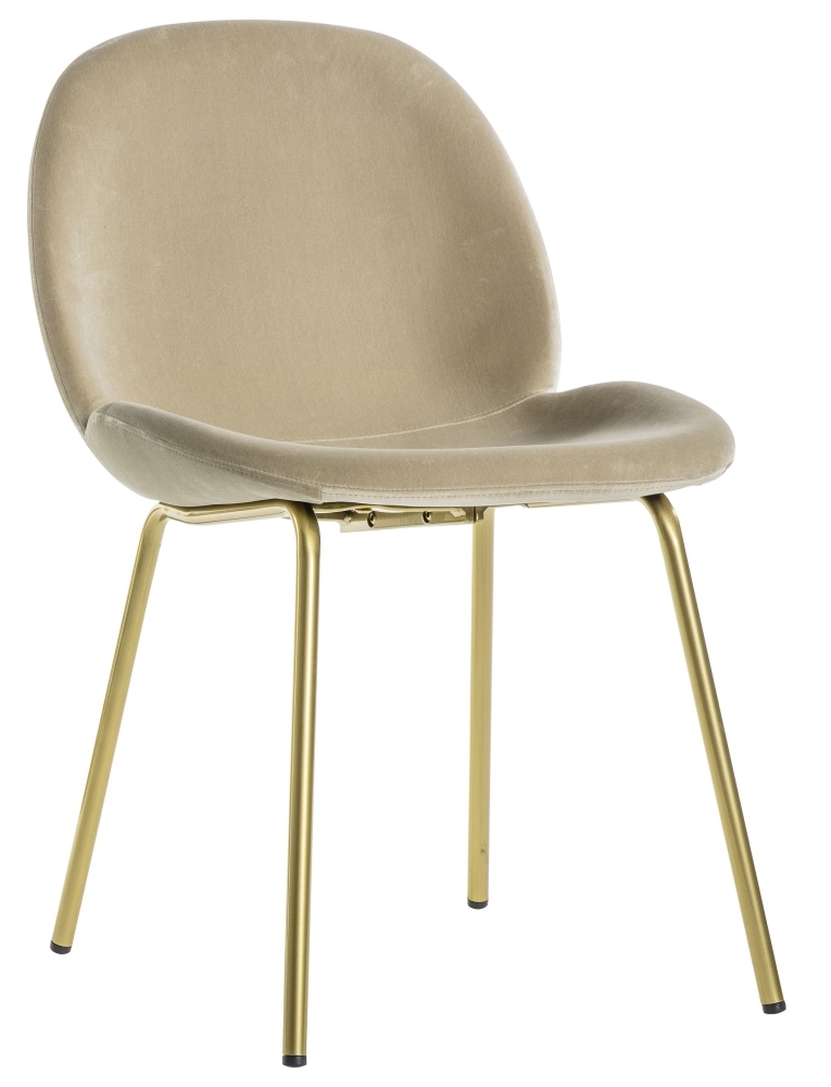 Product photograph of Flanagan Oatmeal Velvet Dining Chair Sold In Pairs from Choice Furniture Superstore.