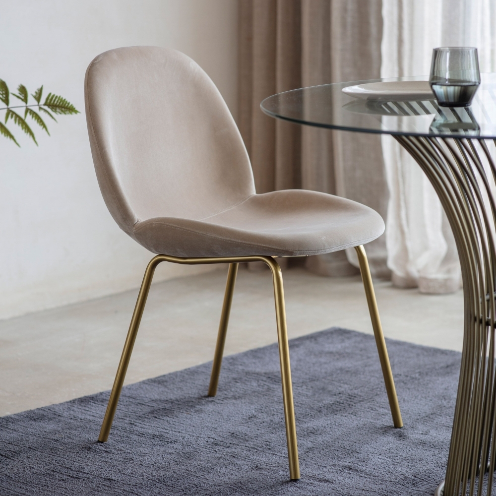 Product photograph of Flanagan Oatmeal Velvet Dining Chair Sold In Pairs from Choice Furniture Superstore.