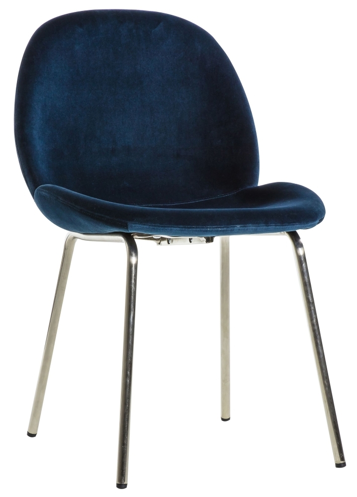 Product photograph of Flanagan Petrol Blue Velvet Dining Chair Sold In Pairs from Choice Furniture Superstore.