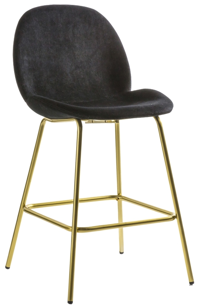 Product photograph of Set Of 2 Flanagan Black Velvet Stool from Choice Furniture Superstore.