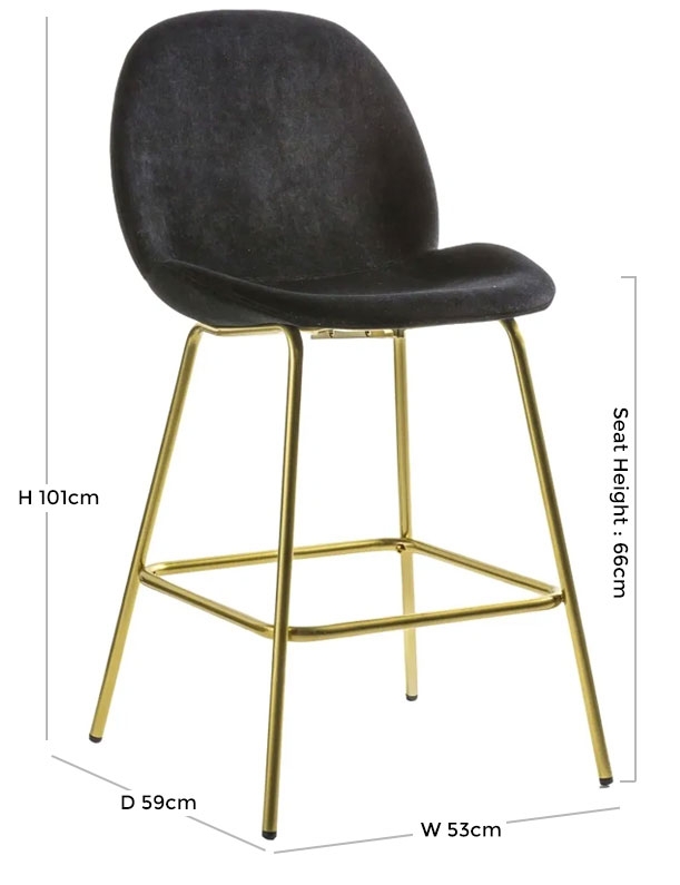 Product photograph of Set Of 2 Flanagan Black Velvet Stool from Choice Furniture Superstore.