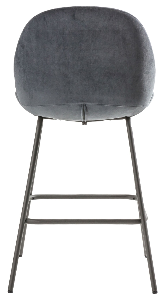 Product photograph of Flanagan Dark Grey Velvet Barstool Sold In Pairs from Choice Furniture Superstore.