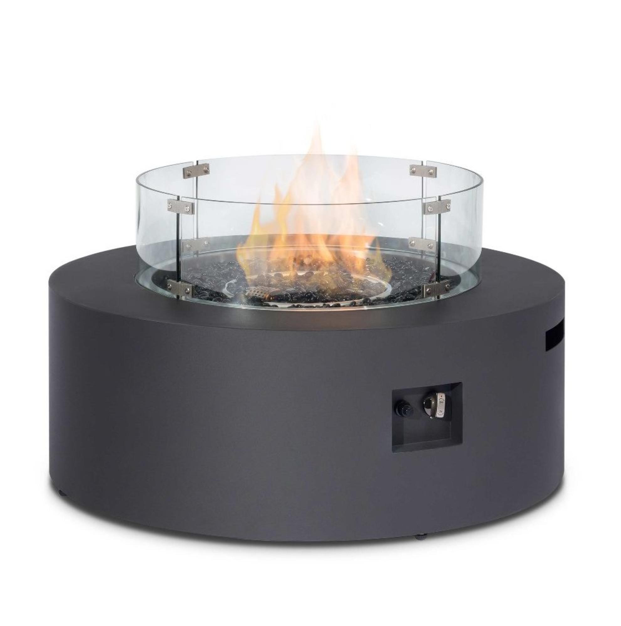 Product photograph of Maze Lounge Charcoal Round Gas Fire Pit from Choice Furniture Superstore.