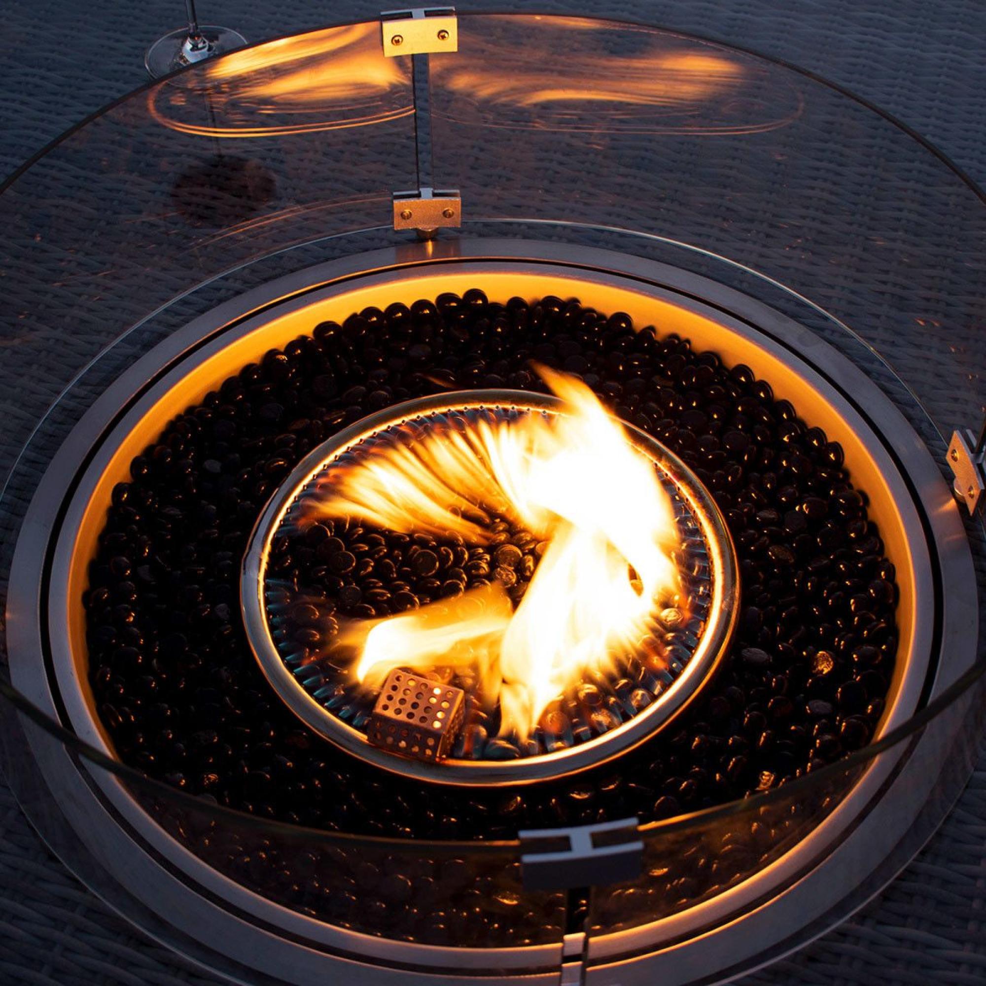 Product photograph of Maze Lounge Charcoal Round Gas Fire Pit from Choice Furniture Superstore.