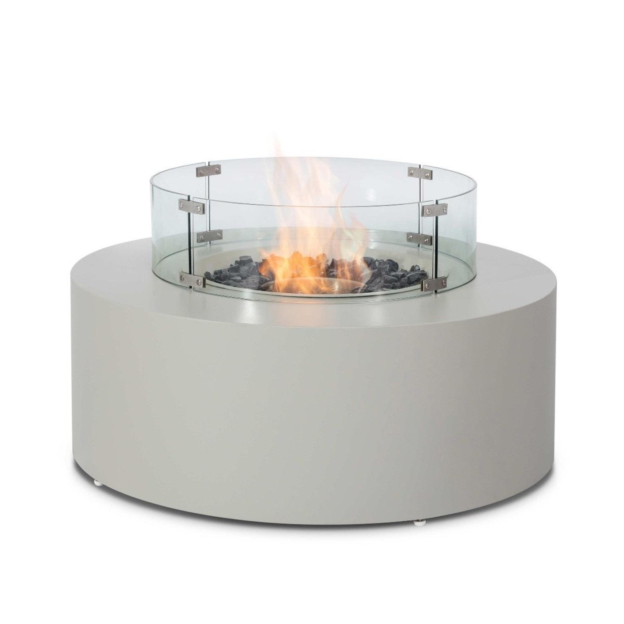 Product photograph of Maze Lounge White Pebble Round Gas Fire Pit from Choice Furniture Superstore.