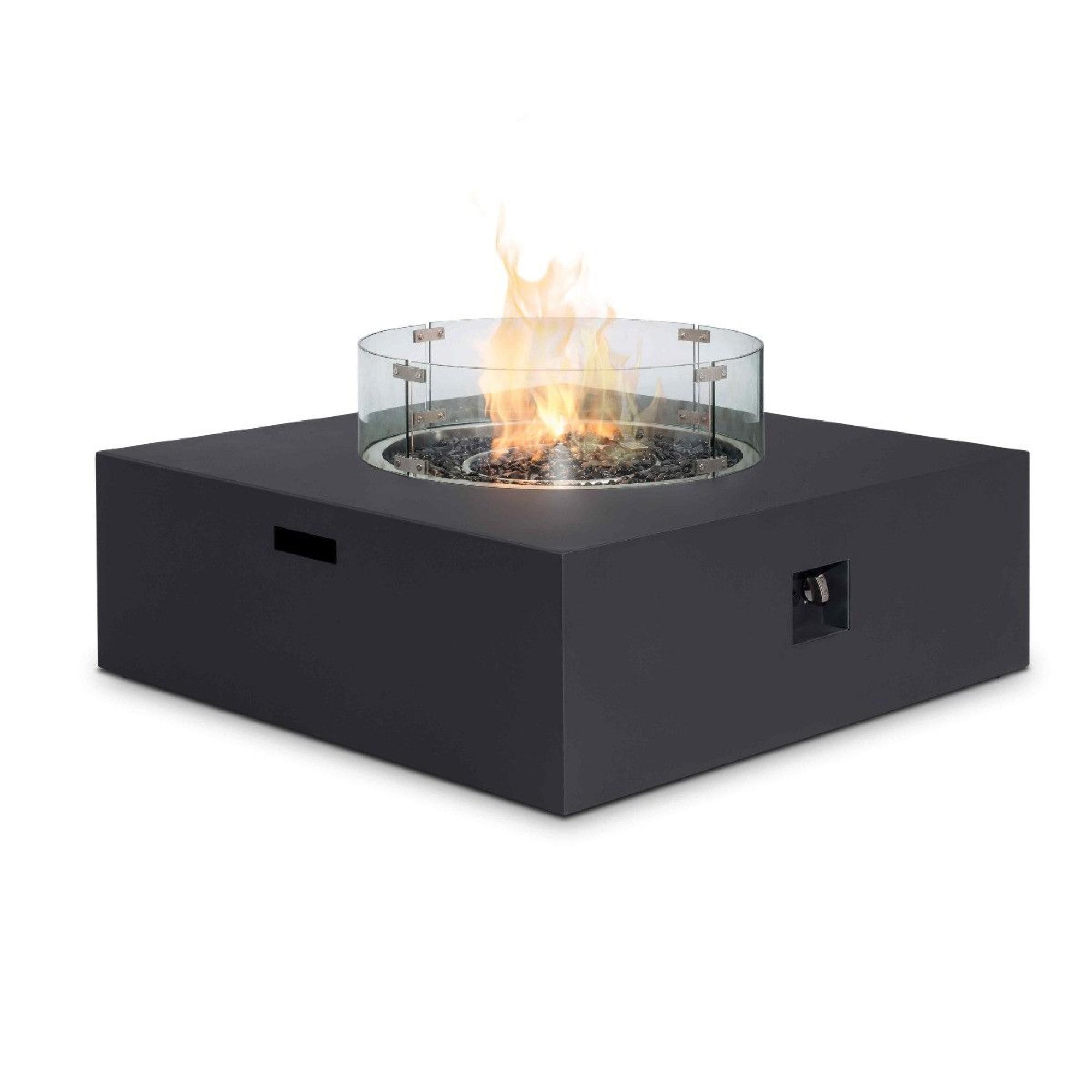 Product photograph of Maze Lounge Charcoal Square Gas Fire Pit from Choice Furniture Superstore.
