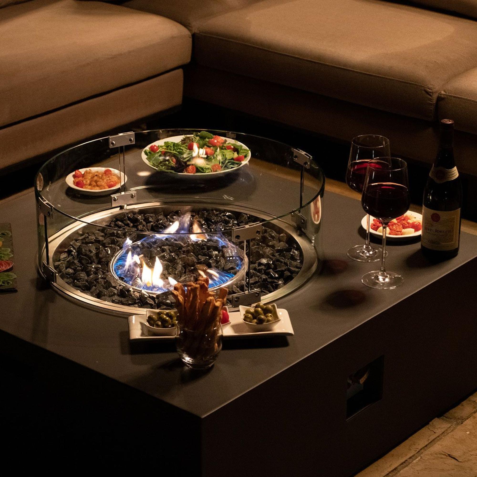 Product photograph of Maze Lounge Charcoal Square Gas Fire Pit from Choice Furniture Superstore.