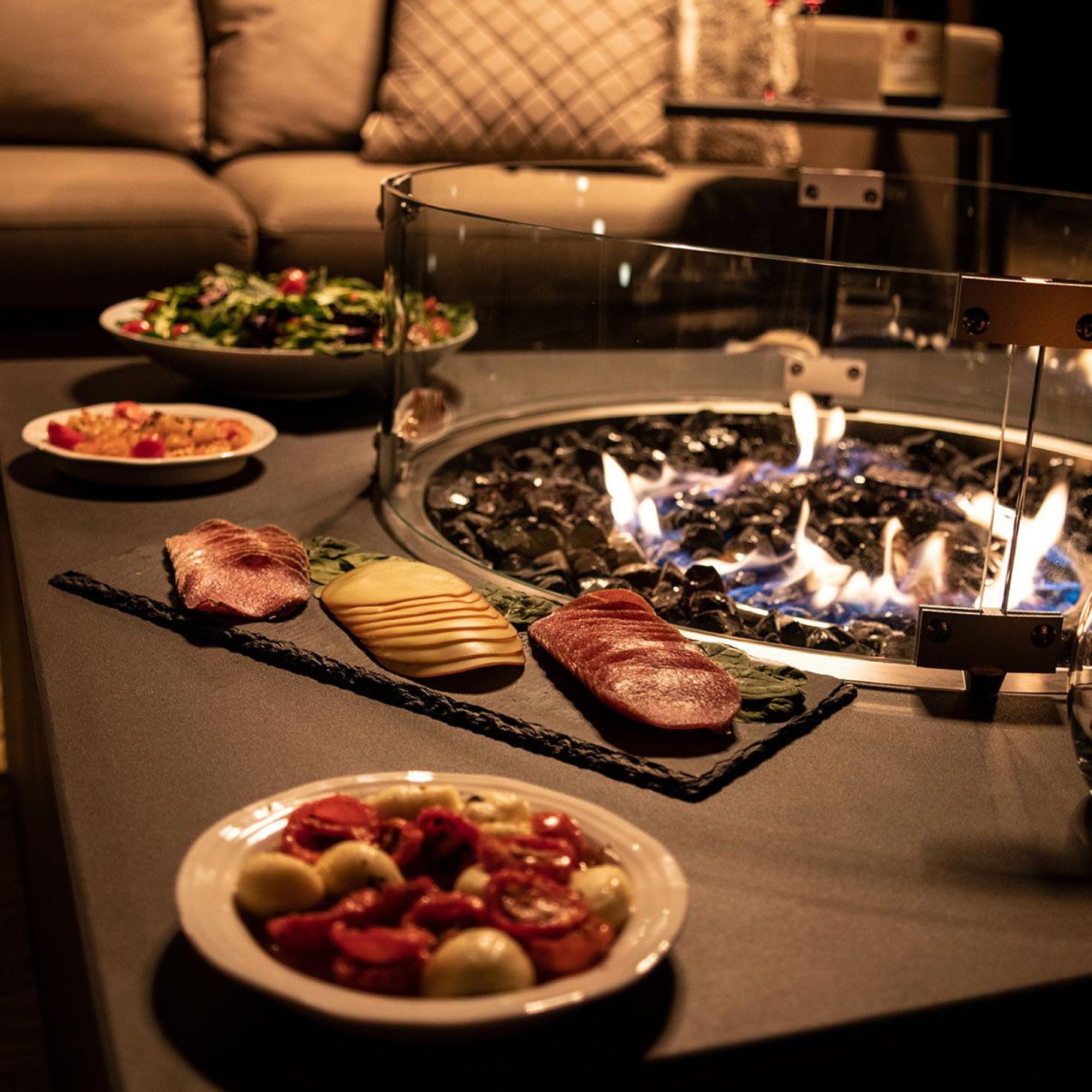 Product photograph of Maze Lounge Charcoal Square Gas Fire Pit from Choice Furniture Superstore.