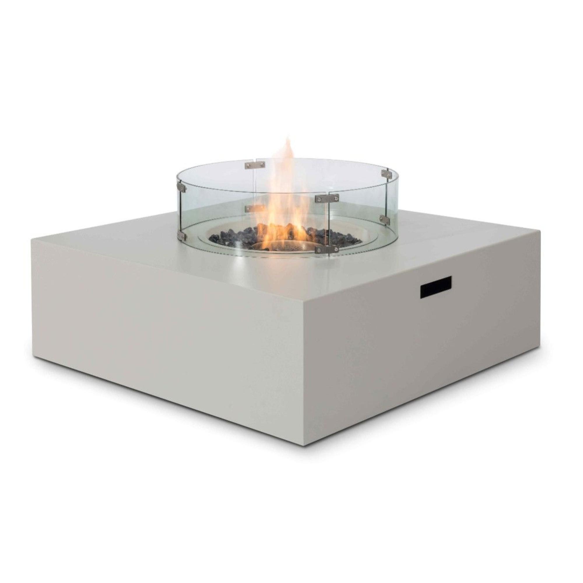 Product photograph of Maze Lounge White Pebble Square Gas Fire Pit from Choice Furniture Superstore.