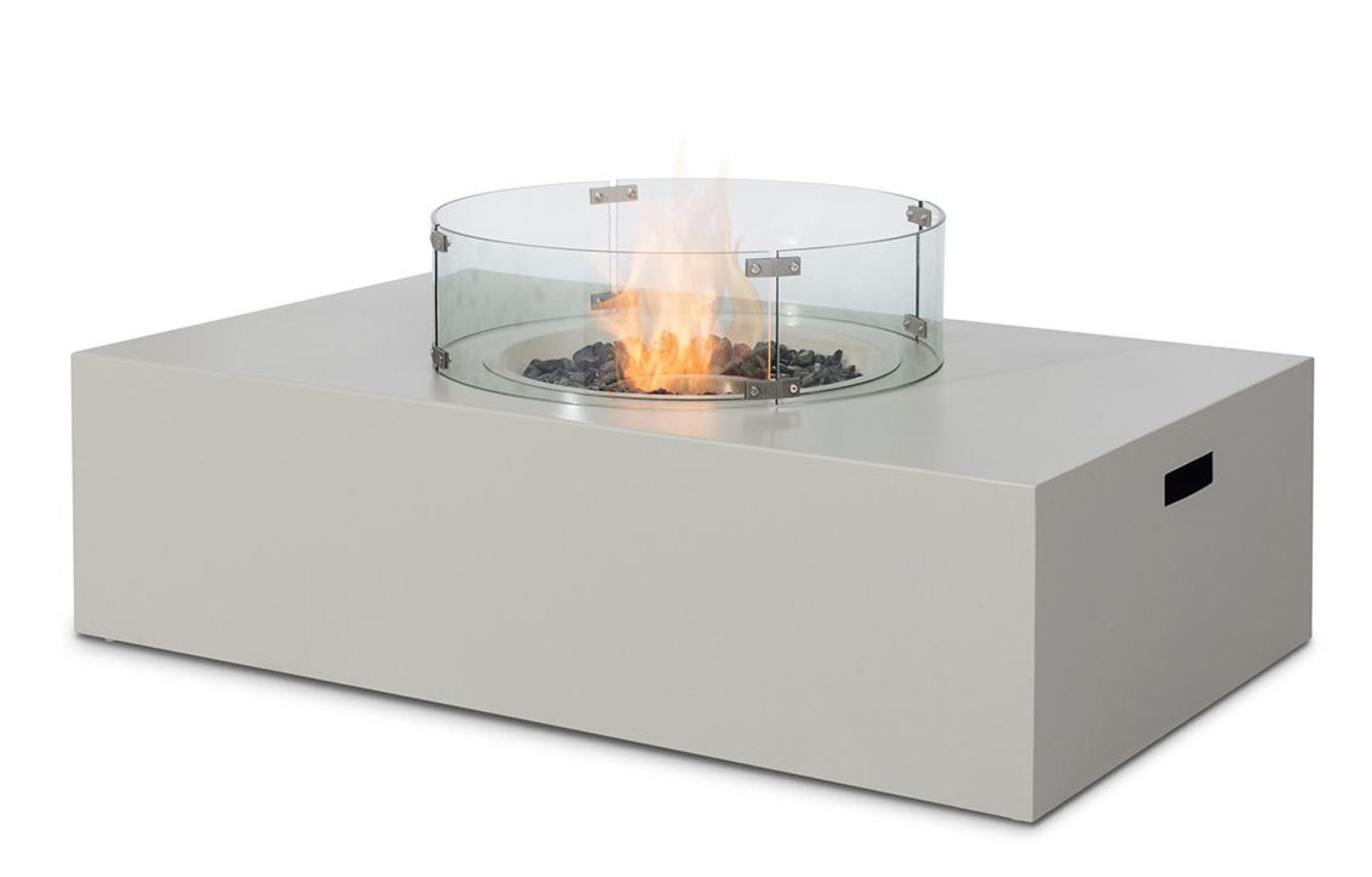 Product photograph of Maze Lounge White Pebble Rectangular Gas Fire Pit from Choice Furniture Superstore.