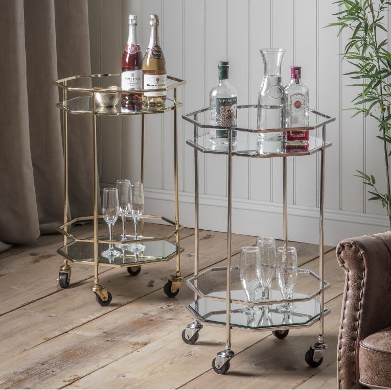 Product photograph of Ockendon Gold Drinks Trolley from Choice Furniture Superstore.