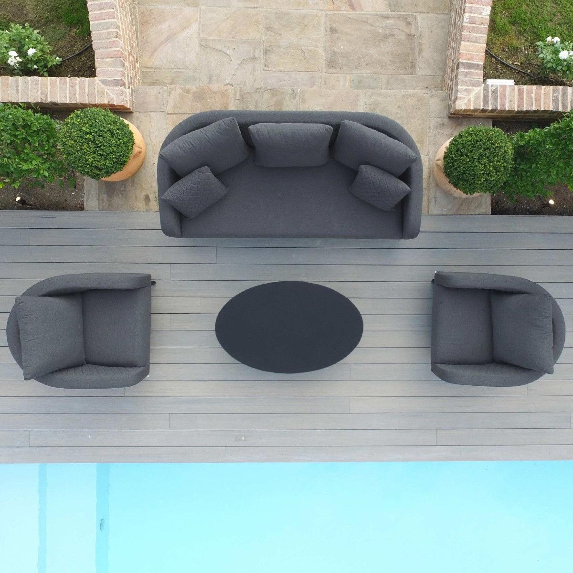 Product photograph of Maze Lounge Outdoor Ambition Flanelle Fabric 3 Seat Sofa Set from Choice Furniture Superstore.