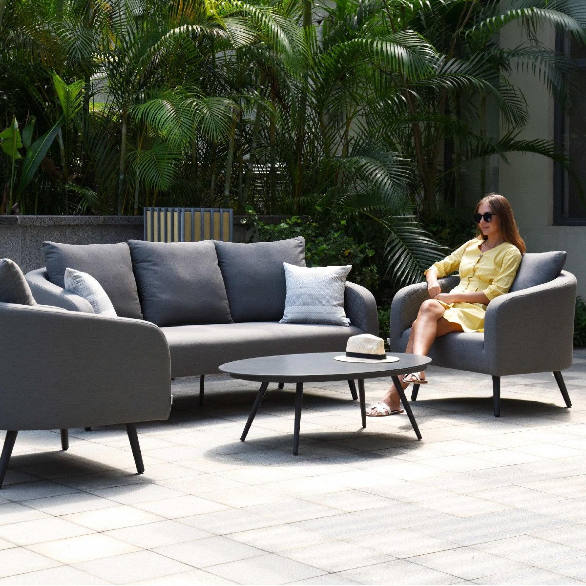 Product photograph of Maze Lounge Outdoor Ambition Flanelle Fabric 3 Seat Sofa Set from Choice Furniture Superstore.