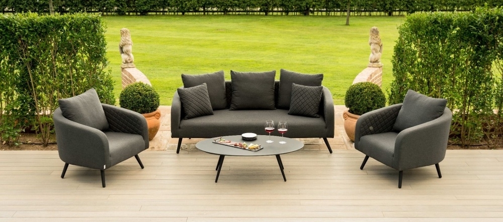 Product photograph of Maze Lounge Outdoor Ambition Charcoal Fabric 3 Seat Sofa Set from Choice Furniture Superstore.