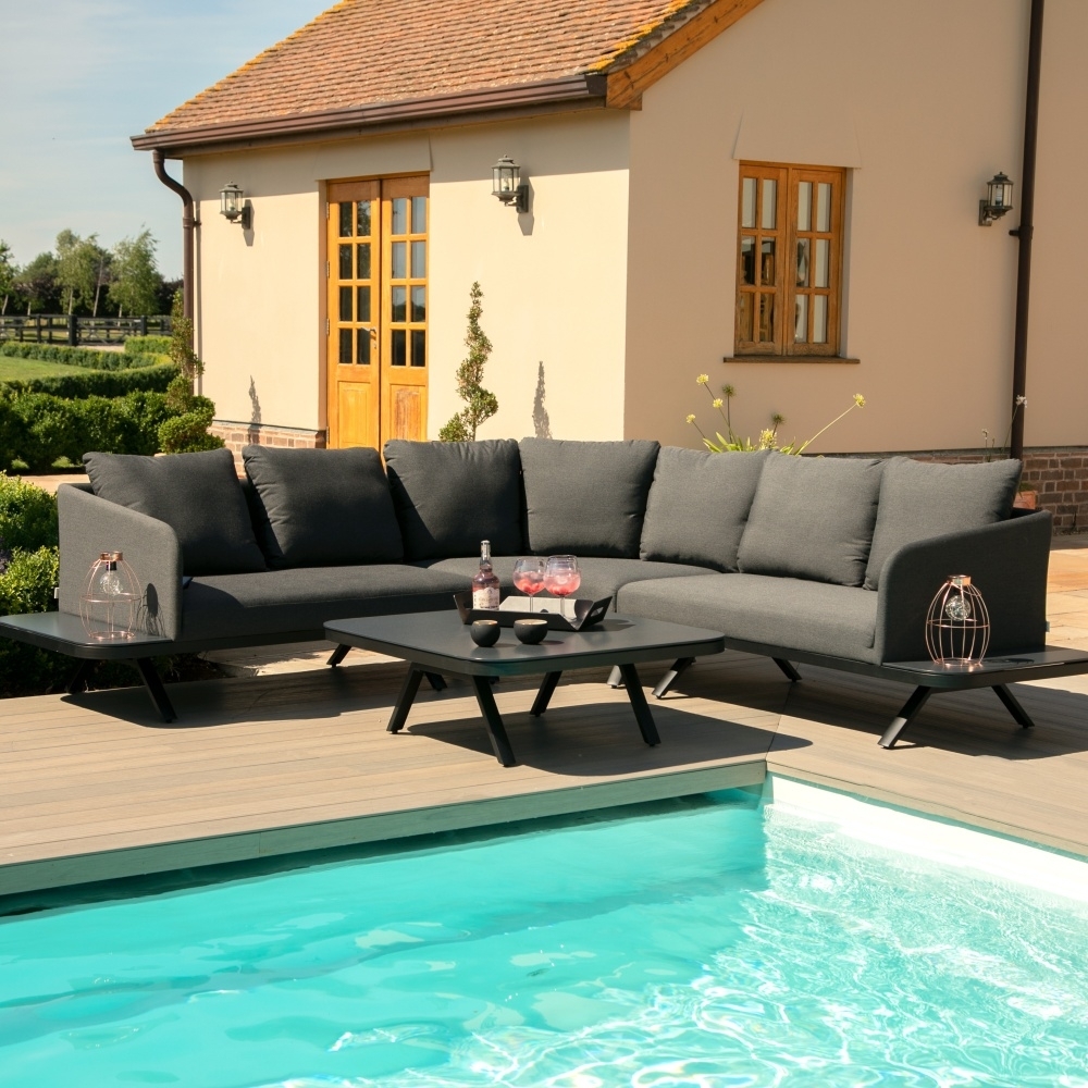 Product photograph of Maze Lounge Outdoor Cove Fabric Corner Sofa Group from Choice Furniture Superstore.