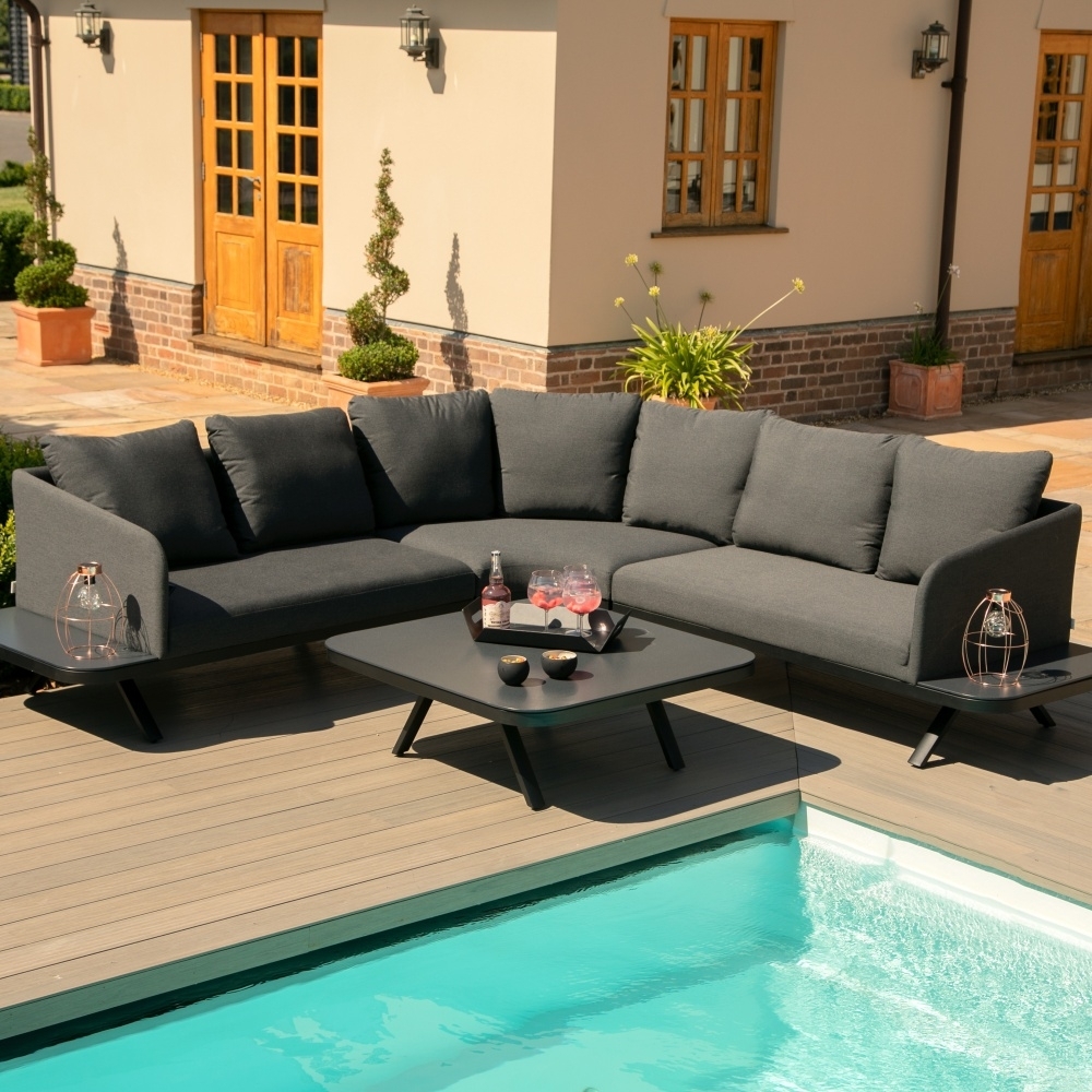 Product photograph of Maze Lounge Outdoor Cove Fabric Corner Sofa Group from Choice Furniture Superstore.