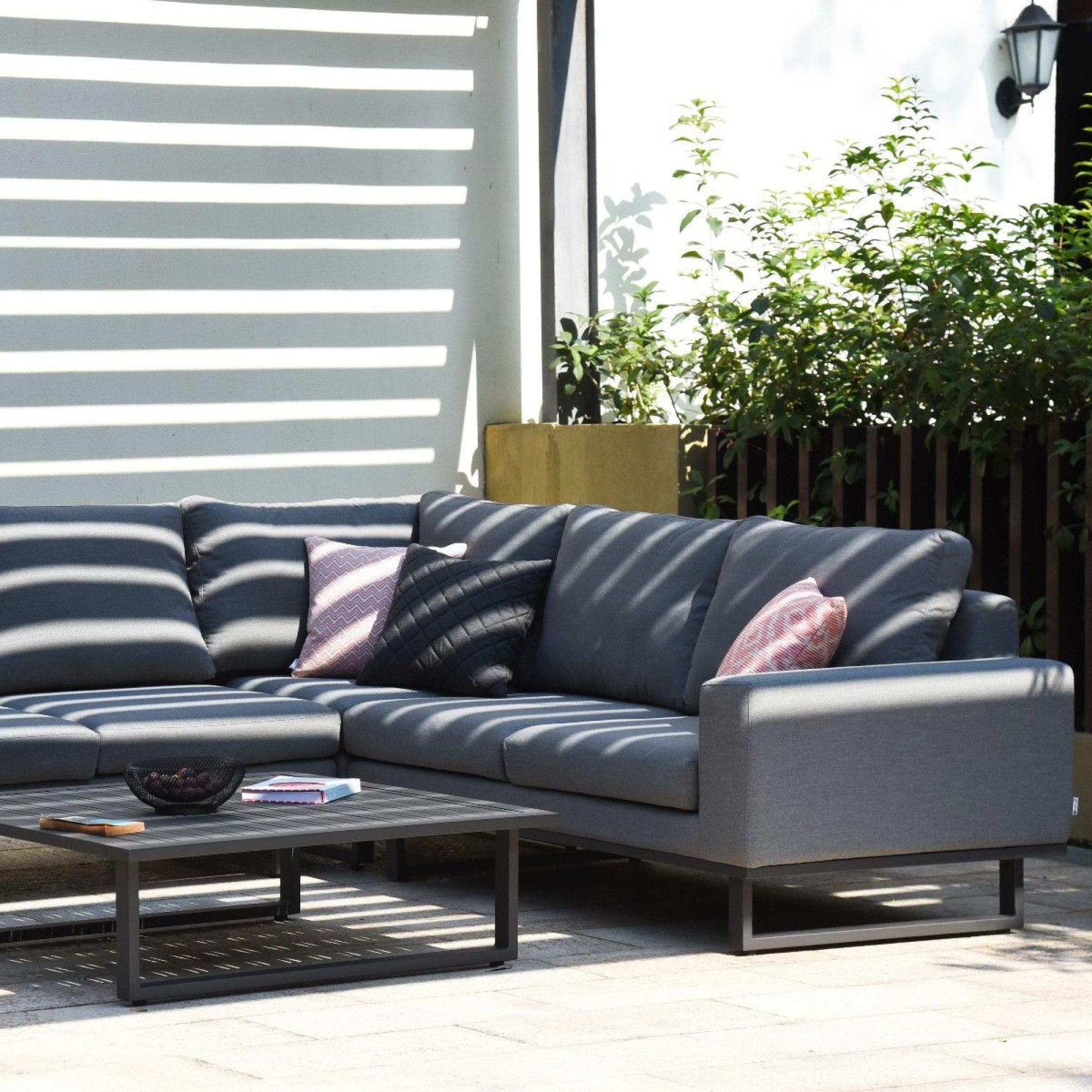 Product photograph of Maze Lounge Outdoor Ethos Flanelle Fabric Corner Sofa Group from Choice Furniture Superstore.