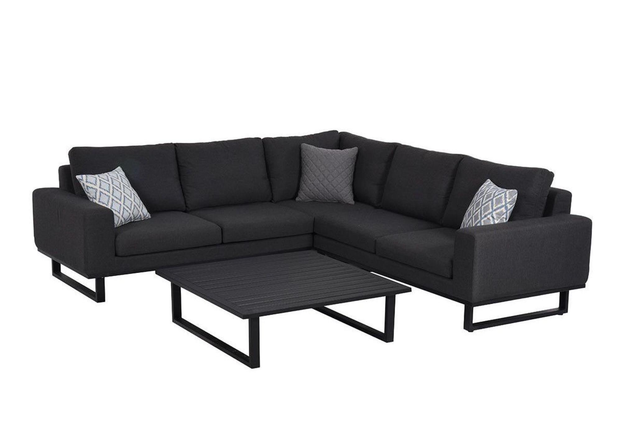 Product photograph of Maze Lounge Outdoor Ethos Charcoal Fabric Corner Sofa Group from Choice Furniture Superstore.