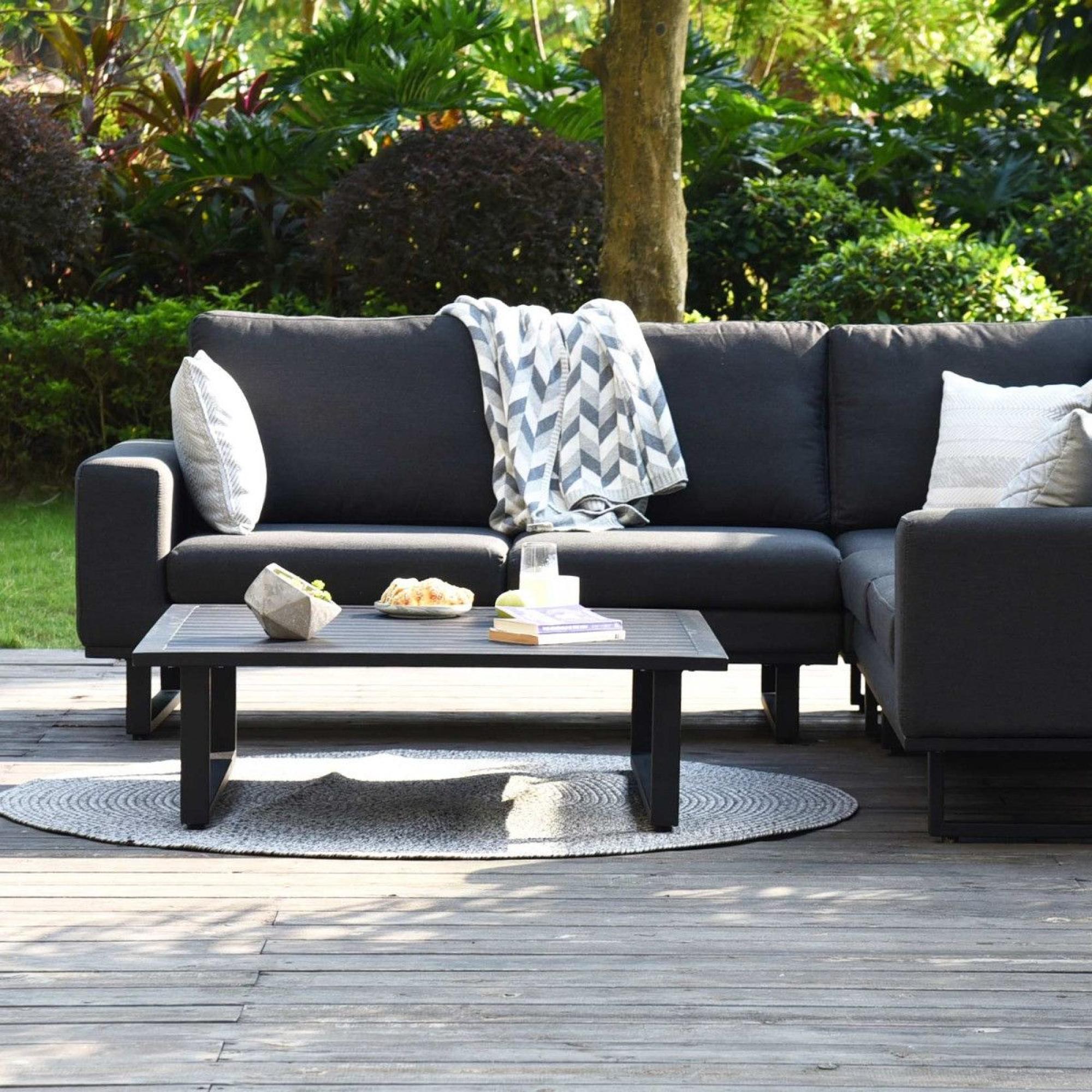 Product photograph of Maze Lounge Outdoor Ethos Charcoal Fabric Corner Sofa Group from Choice Furniture Superstore.