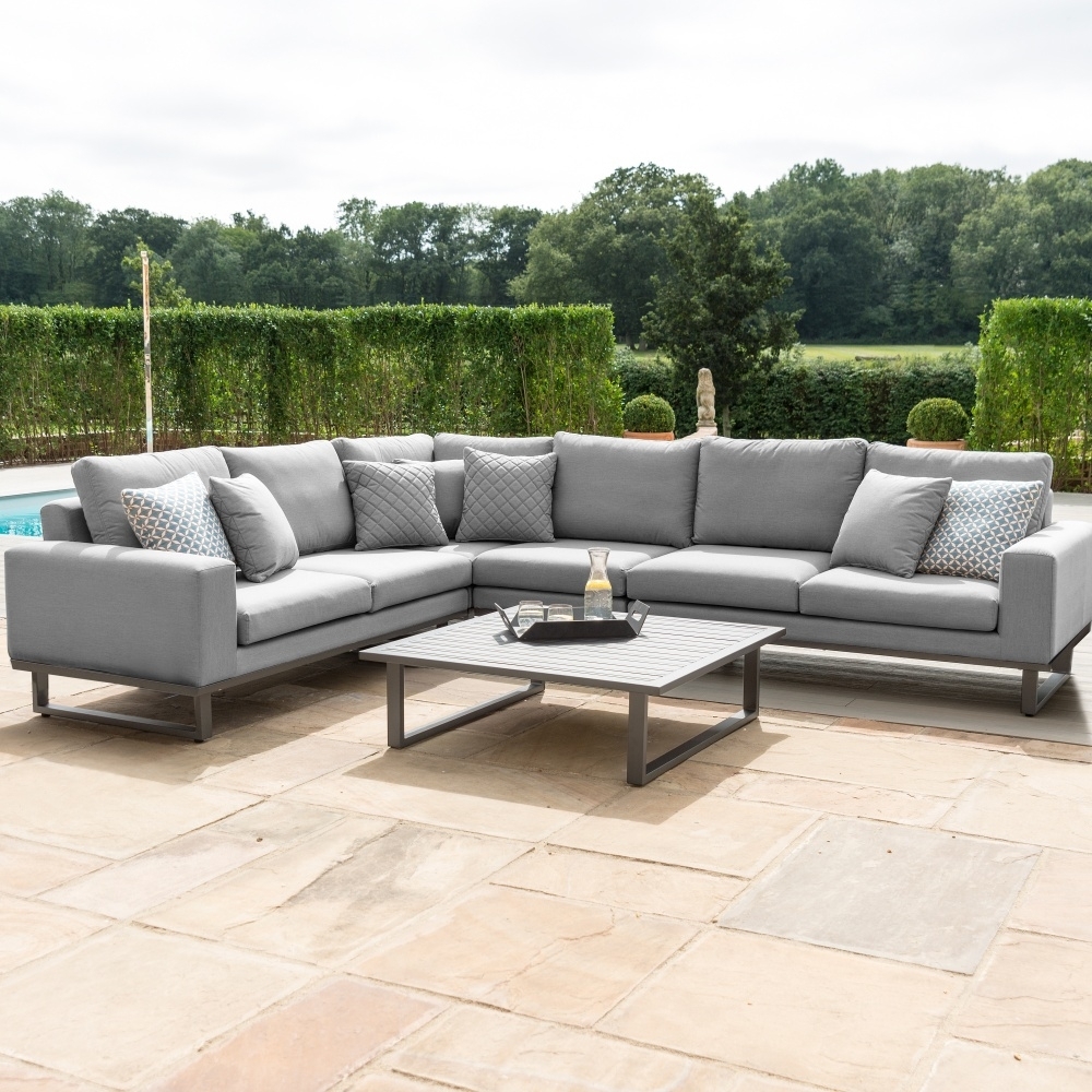 Product photograph of Maze Lounge Outdoor Ethos Flanelle Fabric Large Corner Sofa Group from Choice Furniture Superstore.