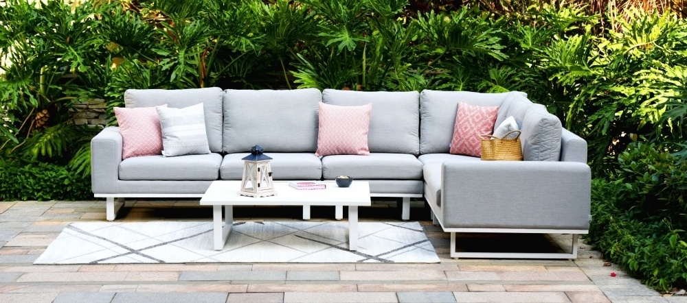 Product photograph of Maze Lounge Outdoor Ethos Lead Chine Fabric Large Corner Sofa Group from Choice Furniture Superstore.