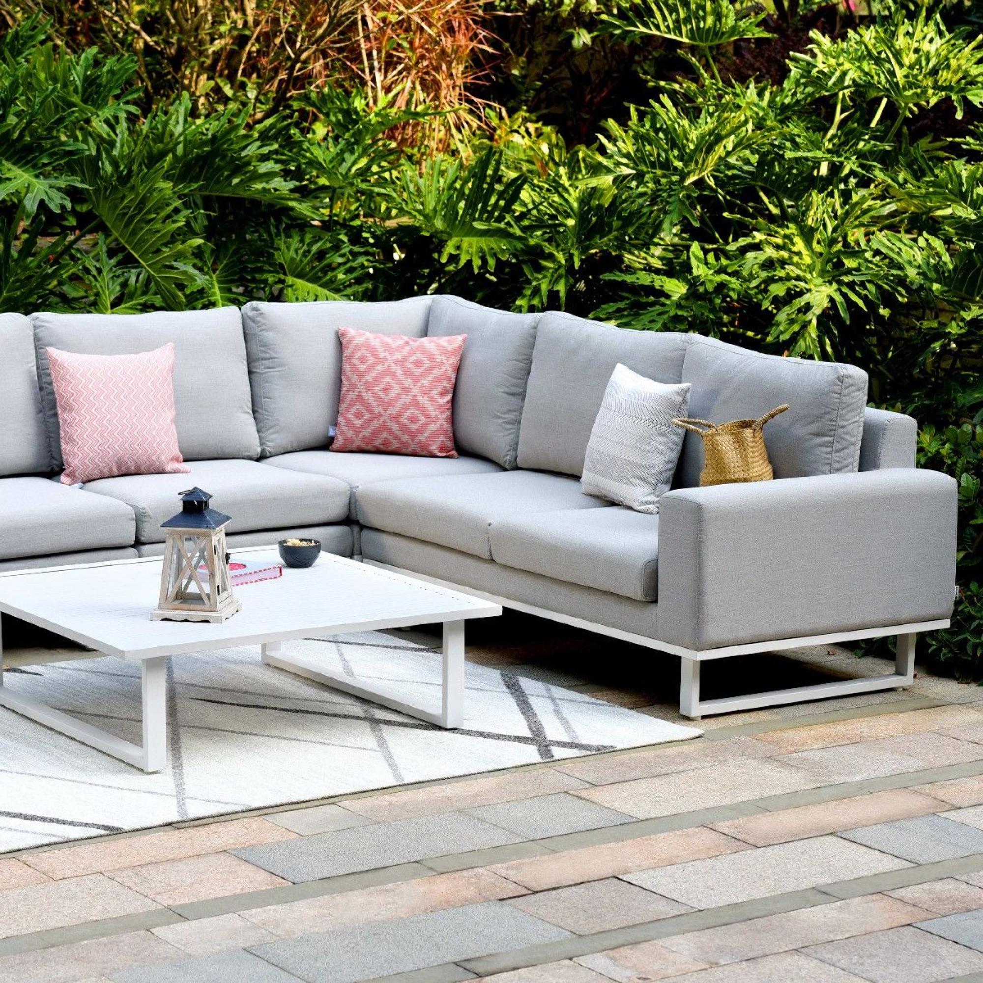 Product photograph of Maze Lounge Outdoor Ethos Lead Chine Fabric Large Corner Sofa Group from Choice Furniture Superstore.