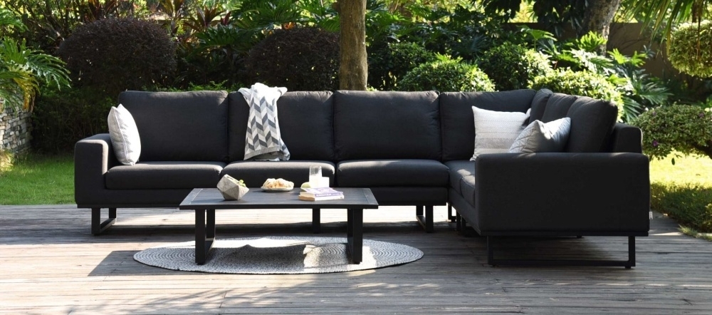 Product photograph of Maze Lounge Outdoor Ethos Charcoal Fabric Large Corner Sofa Group from Choice Furniture Superstore.