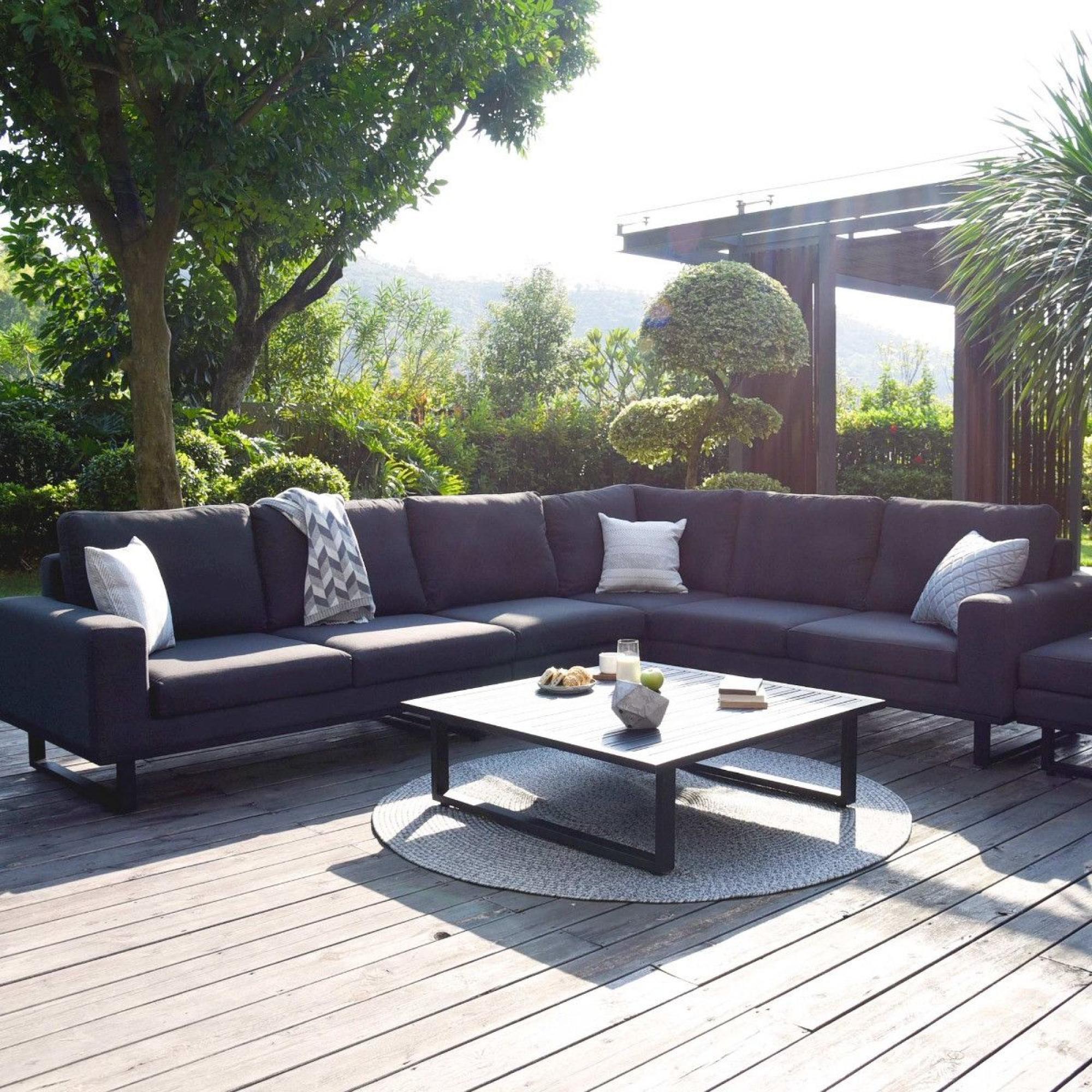 Product photograph of Maze Lounge Outdoor Ethos Charcoal Fabric Large Corner Sofa Group from Choice Furniture Superstore.