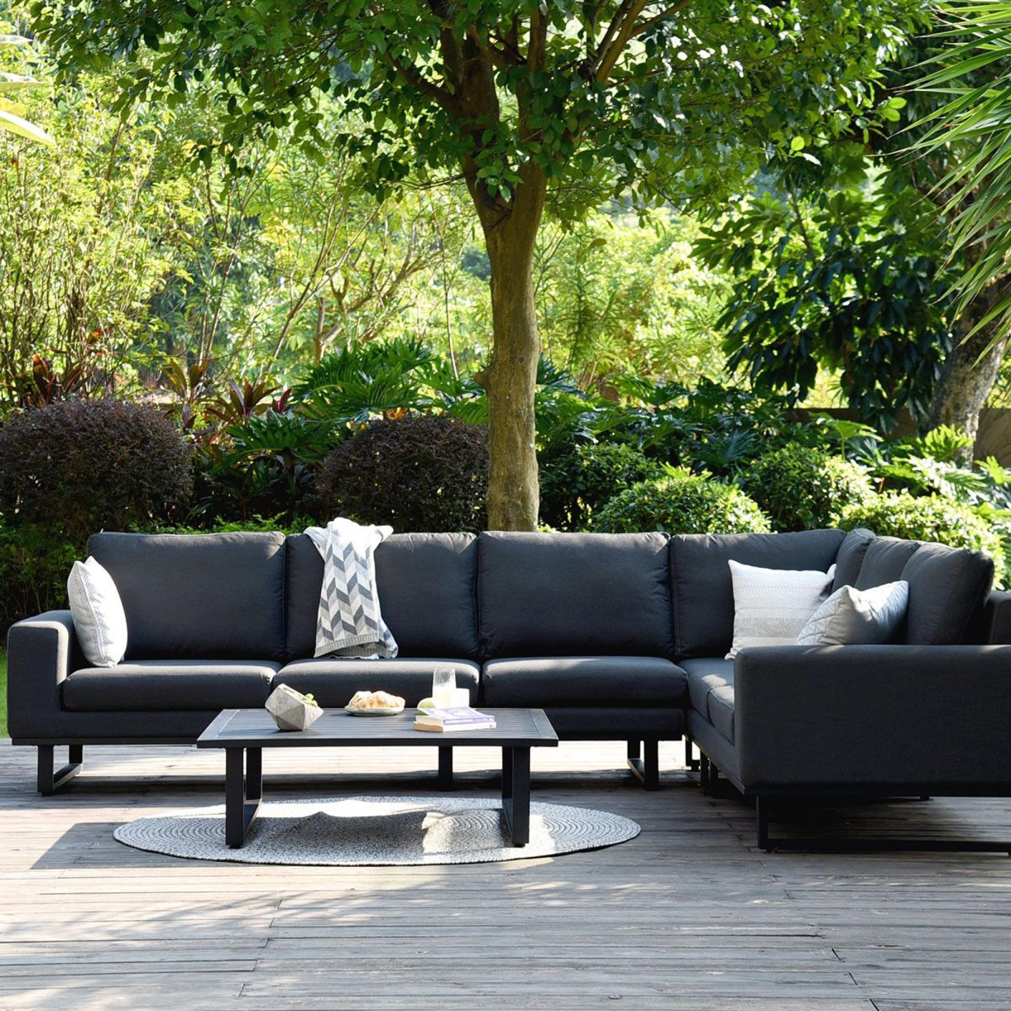 Product photograph of Maze Lounge Outdoor Ethos Charcoal Fabric Large Corner Sofa Group from Choice Furniture Superstore.