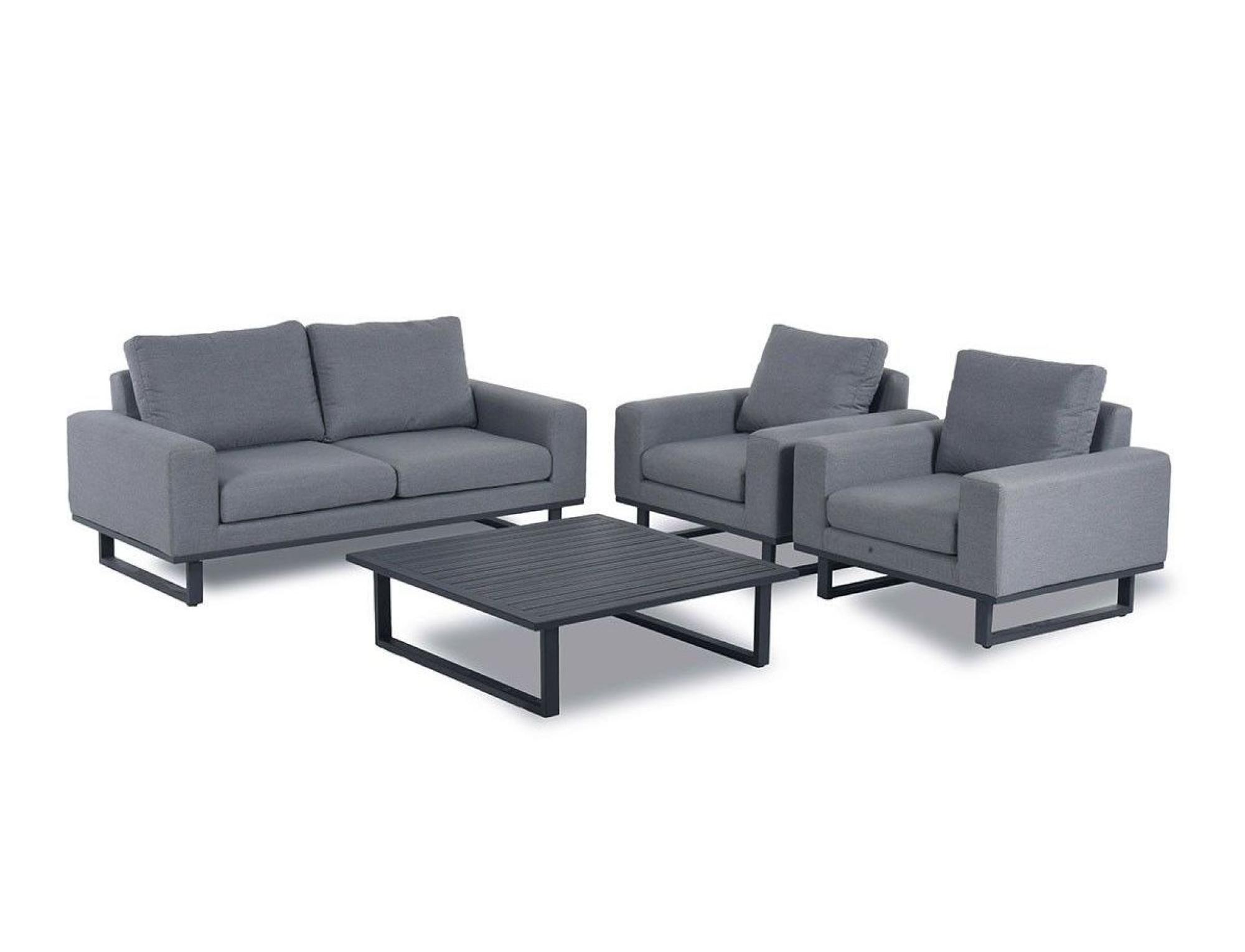 Product photograph of Maze Lounge Outdoor Ethos Flanelle Fabric 2 Seat Sofa Set With Coffee Table from Choice Furniture Superstore.