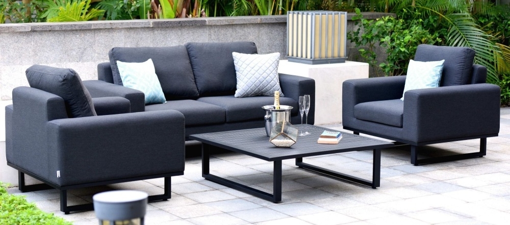 Maze Lounge Outdoor Ethos Fabric 2 Seat Sofa Set with Coffee Table