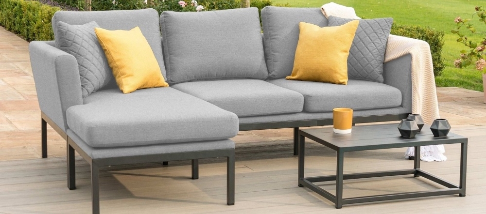 Product photograph of Maze Lounge Outdoor Pulse Flanelle Fabric Chaise Sofa Set from Choice Furniture Superstore.