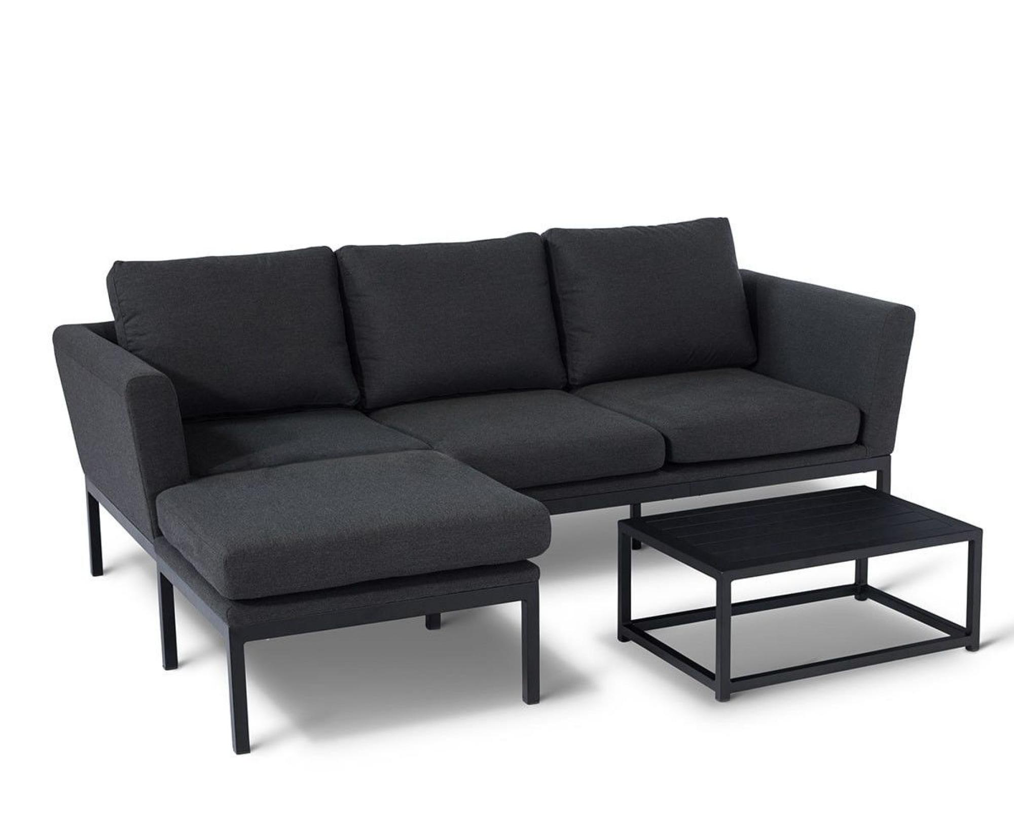 Product photograph of Maze Lounge Outdoor Pulse Charcoal Fabric Chaise Sofa Set from Choice Furniture Superstore.