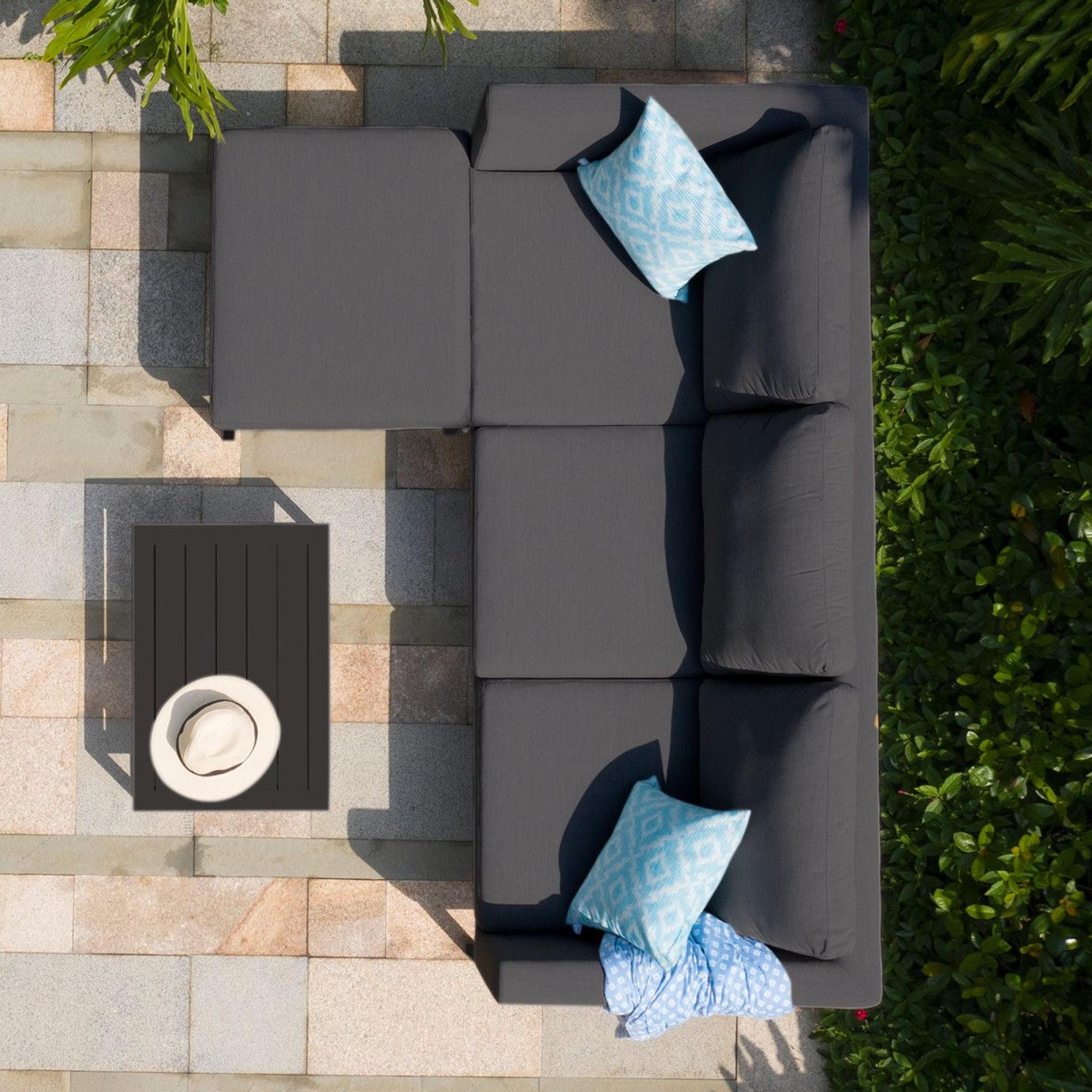 Product photograph of Maze Lounge Outdoor Pulse Charcoal Fabric Chaise Sofa Set from Choice Furniture Superstore.